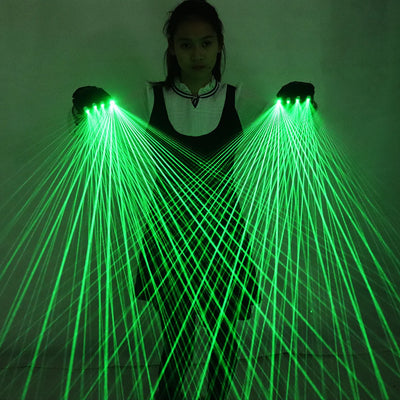 Multi - Line Green Laser Gloves LED Lazer Mitten Ray Rave | SAMAG