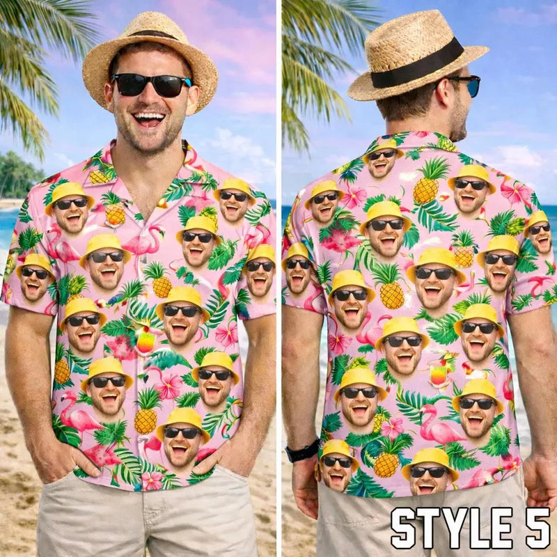 Custom Face Hawaiian Shirt, Funny Summer Beach | SAMAG