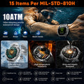 2026New Military Tank GPS SmartWatch Offline Map 10ATM Swim 2GB RAM Music Altitude Compass Bt Call Fitness Sports Smartwatch Men