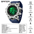 SANDA 6229 Men Outdoor Sports Watch Waterproof Analog Digital Show Multifunction Big Dial Electronic Wristwatch style Male Cloc