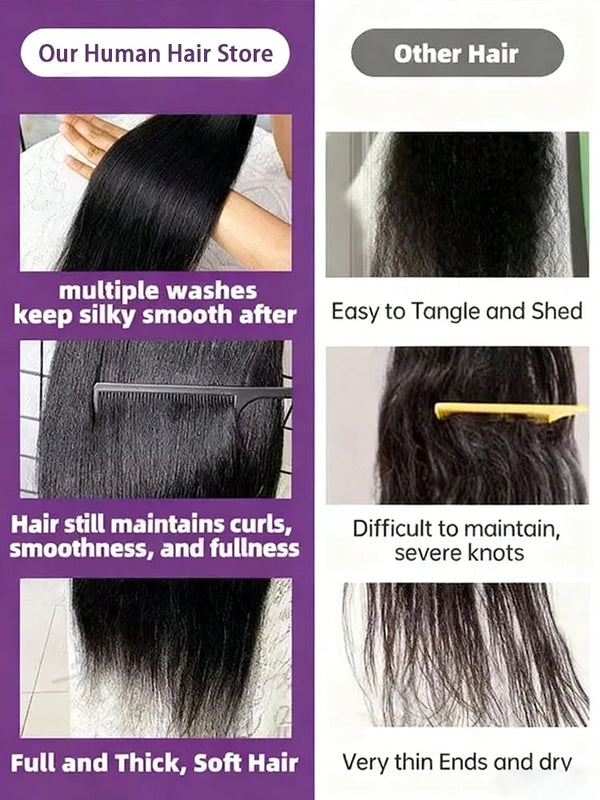 Straight Bundles Human Hair 12A Human Hair 3 Bundles Straight Hair Brazilian Hair Human Hair Bundles Virgin Human Hair Bundles Remy Human Hair Bundles 20 22 24 Inch Human Hair Extensions