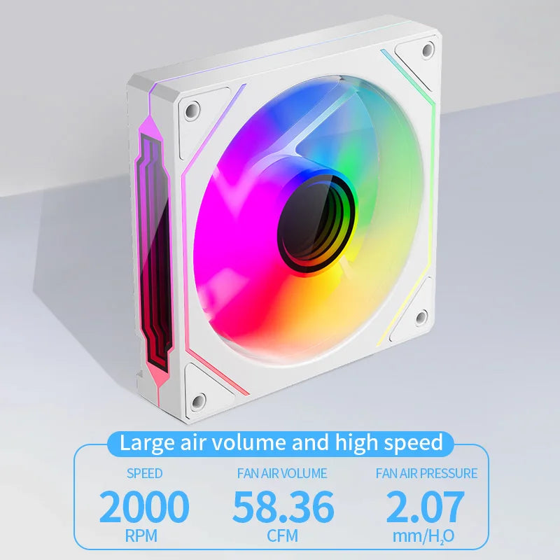 Teucer Infinite Mirror 120mm 5V 3Pin ARGB PC Case FAN 12V 4Pin PWM 800-2000RPM 12cm Chassis CPU Water Cooling Ventilator