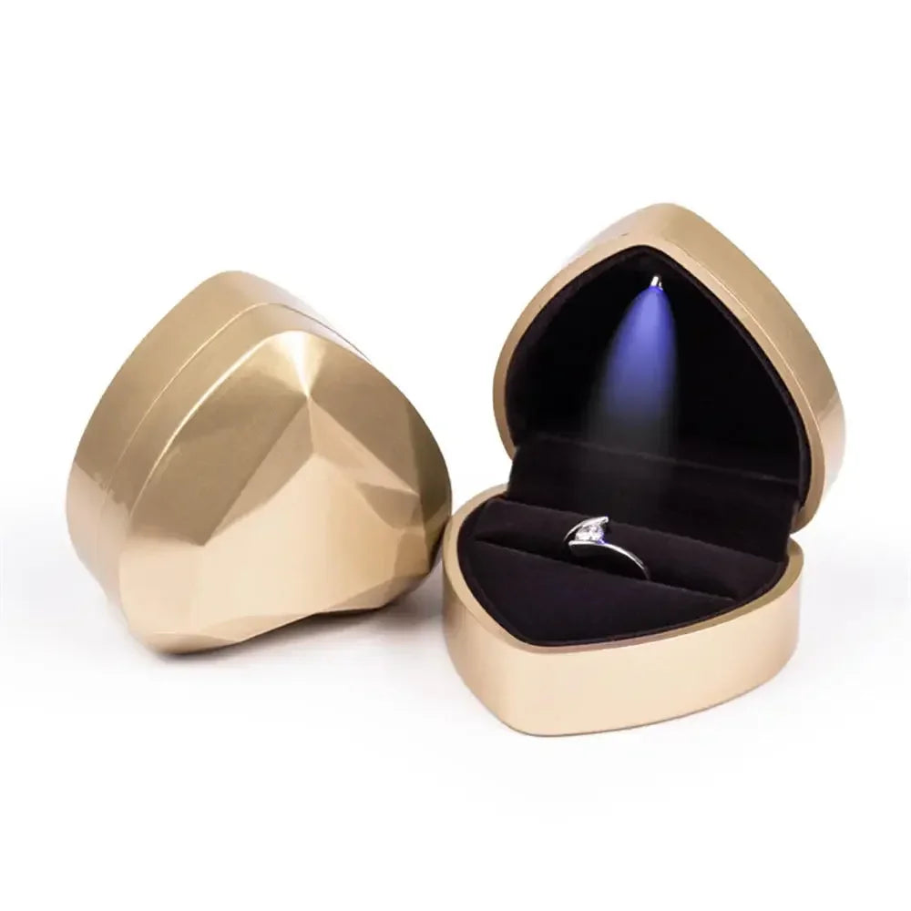 LED Jewelry Box for Ring Necklace Engagement Ring Display Gift Case Packaging Showcase Boxes with Light Storage Cases Wholesale