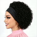 Stylish Short Curly Pixie Cut Headband Wigs 6 Inch 1B Natural Black Human Hair 150% Density Machine Crafted Breathable Lightweig