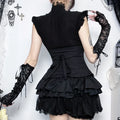 Summer American Dark Goth Vintage Vest Women's V Neck Flying Sleeve Slim Palace Top Y2K Jirai Kei Yami Kawaii Vest Chic Harajuku