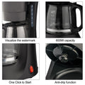 Electric Drip Coffee Machine 600ml/20.3oz Coffee Pot Espresso Maker with 600W Heating for Coffee Tea