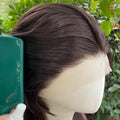 Brown 13x4 Synthetic Lace Front Wigs for Women Cosplay Shoulder Length Short Curly Synthetic Wigs Layers Ponytails Glueless Wigs