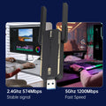 KEBIDUMEI WIFI 6 Wi - fi USB Adapter AX1800 Network Card Dongle 2.4G/5GHz 802.11AX Antenna Signal - Visuel 2 | SAMAG