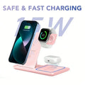 Wireless Charger 3-In-1 Charging Station,Wireless Charger Mobile Phone Holder, LED 3 in 1 Wireless Charger Station For iPhone 17 16 15 14 13 12 Pro Max Apple Watch 10/9/8/7/6/5 AirPods 3/2 Fast Charging Dock