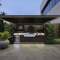 Customized Garden Kitchen with Modular Cabinets and Grill Island Outdoor Kitchen Cabinets Aluminum casing LED light