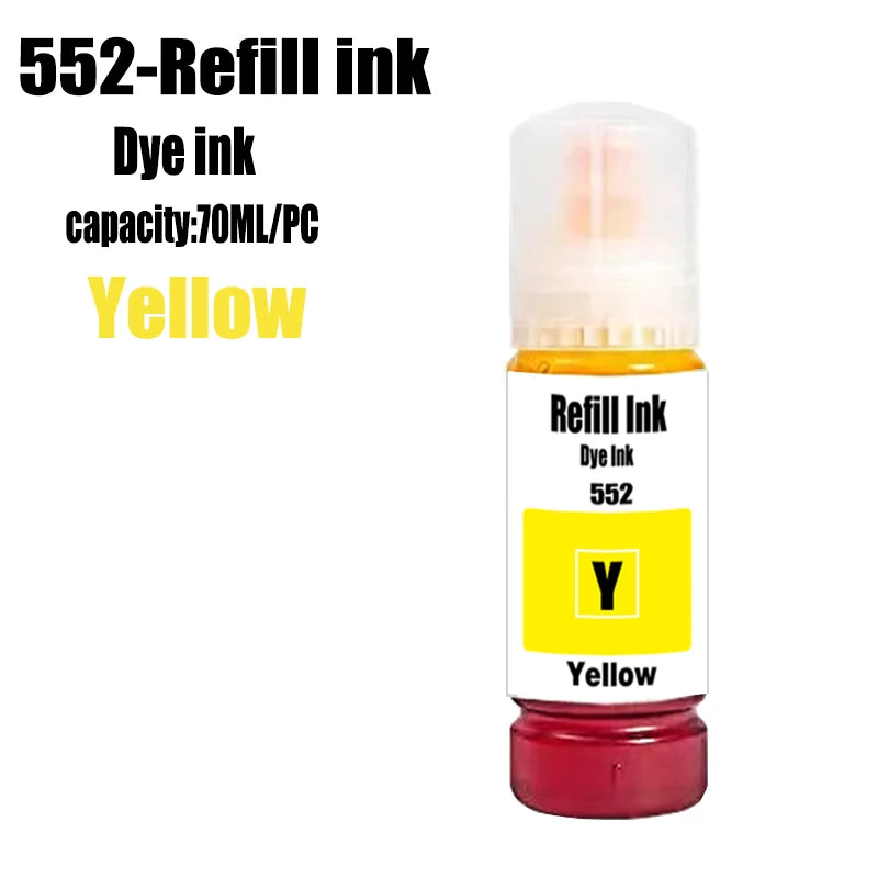 For Epson 552 Refill Ink Kit For Epson EcoTank L8160 L8168 L8180 L8188 ET-8500 ET-8550 EW-M973A3T EW-M873T Printer Dye ink