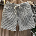Houndstooth Casual Plaid Shorts Men Sport Loose Wide leg | SAMAG