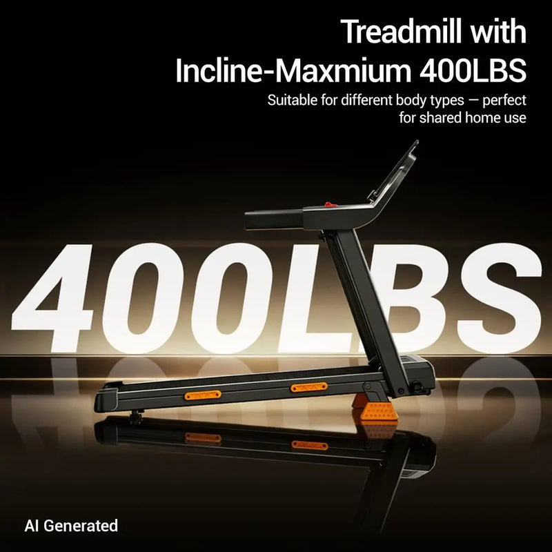 Portable Incline Treadmill with 12 Programs, 400 lbs - View 6 | SAMAG