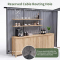 8x7 FT Outdoor Bar Shed with Canopy Black Sloped Roof - View 5 | SAMAG