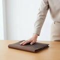 Refillable Business Padfolio Vintage & Design A4 Leather Binder Crazy Horse Leather Folder Multi-Functional 4-Loop Binder Cover