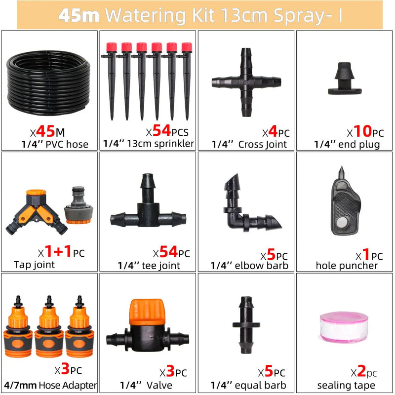 13cm 8-Hole Sprinkler Drip System 1/4'' Hose Wifi/Bluetooth-compatible Timer Kit for Garden Pot Plant Automatic Irrigation Devic