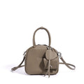2026 New Women's Top Grain Leather Boston Bag Cute Heart Charm Mini Pocket Tassel Handbag Shoulder Crossbody Bag