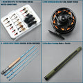 Professional Complete Fly Fishing Combo Rod Reel Floating Line Flies Stream Freshwater Trout Tackle