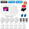 KERUI Home Security Protection WIFI GSM Alarm System Kit Works with Tuya Support Alexa with Door Opening Sensor Motion Detector