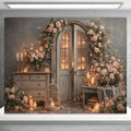 Garden Flower Windows Backdrops Indoor Floral Window Adult Birthday Party Decor Background Photography Studio Supplies Banner