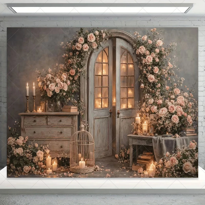 Garden Flower Windows Backdrops Indoor Floral Window Adult Birthday Party Decor Background Photography Studio Supplies Banner