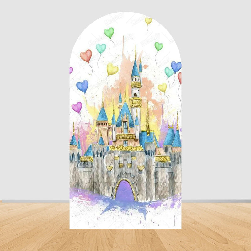 Fairy Tale Castle Butterfly Floral Arch Backdrop Cover Princess Girl Birthday Baby Shower Party Decor Photography Backgrounds