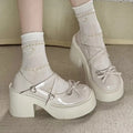 Lolita Shoes Women Japanese Style Mary Jane Shoes Women Vintage Shallow High Heels Chunky Platform Shoes Cosplay Female Sandals