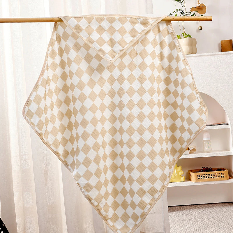 Happyflute Hooded Baby Towel 1Pc Cotton Soft Absorbent Reusable Washable Comfortable Gentle Care Newborn Toddler Bath Wrap