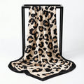 Luxury Brand 2026 Leopard Print Square Silk Scarf for Women Hijab Hair Bands 90cm Neckerchief Female Satin Shawl Ribbon Headband