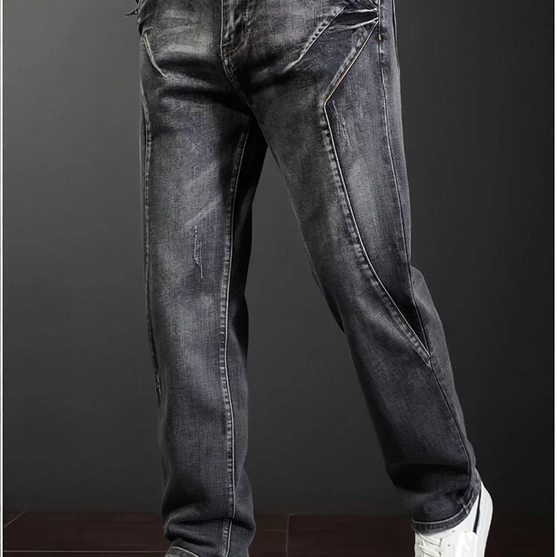 Men's New Straight Leg Stretchable Jeans Casual Pants | SAMAG