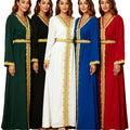 Dubai Abaya for Women Kaftan Muslim Dress Gold Embroidery | SAMAG