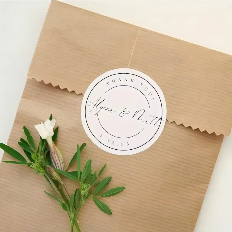 500PCS Custom Stickers and Customized Logo Wedding Birthday Gift Box Stickers DIY Your Own Logo Stickers Personalize Stickers