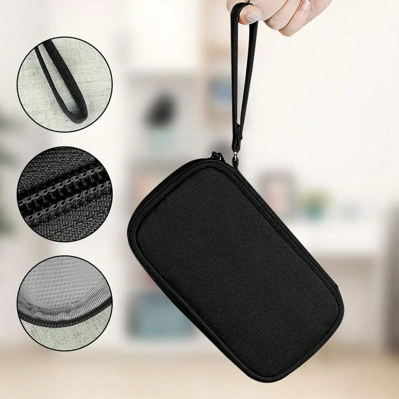 Waterproof Portable Travel Storage Set Including 8 Packing Cubes & Electronic Cable Organizer Pouches, Durable Carry Bag for Charger, Phone, Earphone and Travel Accessories, Black