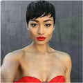 Boy Cut Short Human Hair Wigs for Women Short Pixie Cut Wigs Human Hair Natural Black Layered Cut Cheap duby Machine Made Wigs