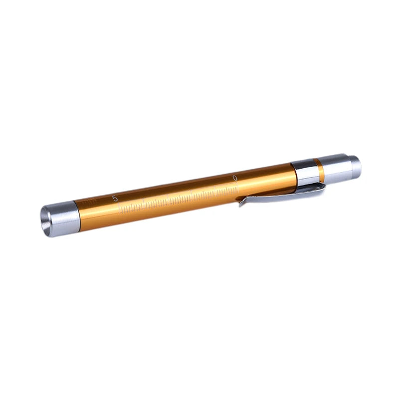White Light Reusable LED Medical Penlight Flashlight With Pupil Gauge Pocket Clip Pen Light Torch Lamp For Nurses Doctors Readin