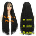 13x4 Lace Frontal Synthetic Braided Wig for Black Women Small Deep Wave Long Brown Wigs Crochet Braiding Wig with Baby Hair
