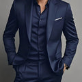 Men's Burgundy 2-Piece Suit Set (Blazer + Trousers Only, No Vest Included),Slim Fit Formal Business Wedding Party Jacket & Pants
