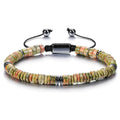 Healing Crystal Bracelets Abacus Bead flat Beaded Bracelets for Men Women Adjustable Natural Stone Bracelets for Father Son