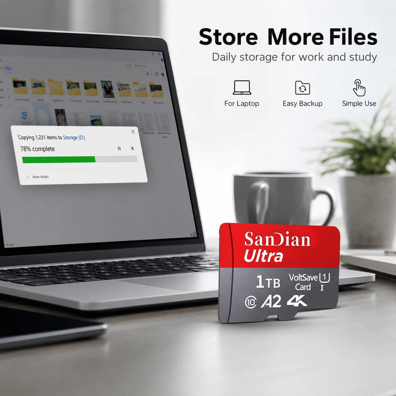 128GB 256GB Compact Micro TF/SD Memory Card Wide Compatibility SD Meomory Cards for Laptop PC Electronic Reader