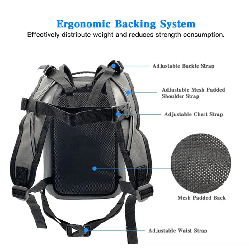 Fishing Backpack Portable Gear Bag with Rod Holder - View 2 | SAMAG