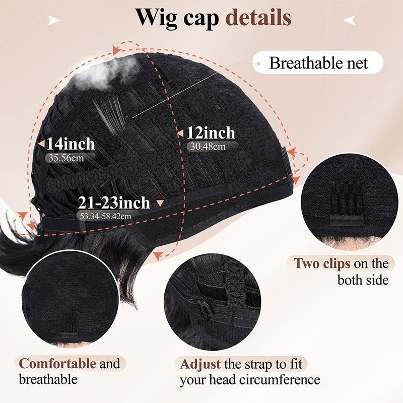 Headband Short Pixie Cut Wigs Human Hair for Women Curly Wigs Water Wave Bazilian Hair Full Machine Made Cap for Daily Wear