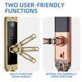 Smart Home Digital Lock Electronic Fingerprint Smart Lock European Home Indoor Door Handle Lock Golden Red Brown Tuya TTlock