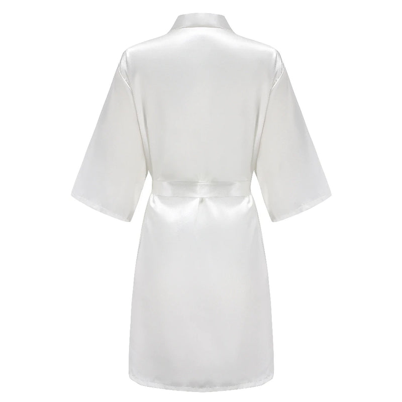 Rose Gold Kimono Satin Women Bathrobe Wedding Sister | SAMAG