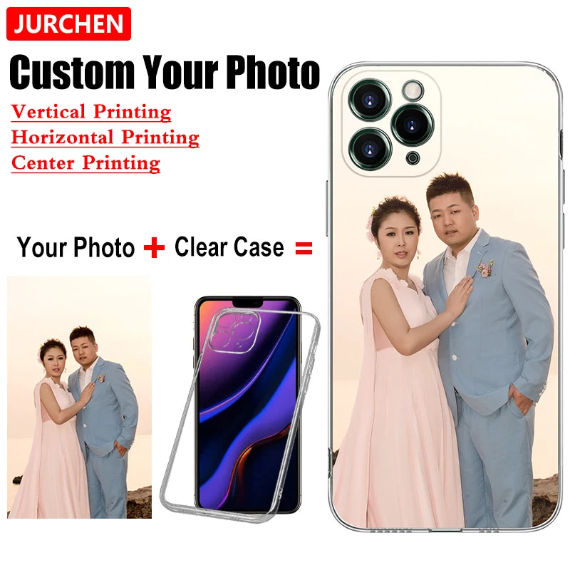 Custom Photo Cases For iPhone 17 16 15 14 13 12 11 Pro 17Pro Max Air Mini Plus Silicone Transparent Leather Glass Plastic Cover