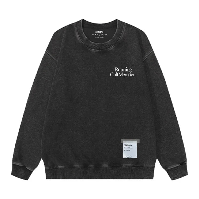 Satisfy Men's round-neck sweatshirt Running Print Vintage | SAMAG