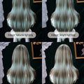 28Inch Lolita Style Mint Chocolate Synthetic Wigs with Bangs Long Natural Straight Hair Wig For Women Cosplay Heat Resistant