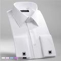 M~6XL Men's French Cuff Dress Shirt White Long Sleeve | SAMAG
