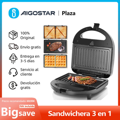 3-in-1 sandwich maker: electric Grill and waffle, 3 | SAMAG