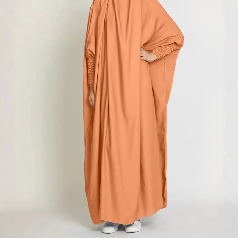 Women One-Piece Hooded Prayer Dress Smocking Sleeve | SAMAG