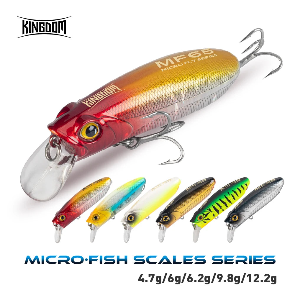 Kingdom Floating Minnow Fishing Lure 45mm 55mm 65mm Artificial Hard Baits Wobblers Sinking Freshwater Bass Trout Swimbaits